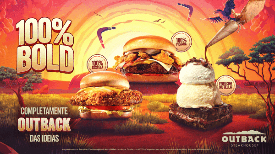 Outback apresenta 50% de aumento no consumo de hambúrguer em 5 anos e lança novos itens ousados