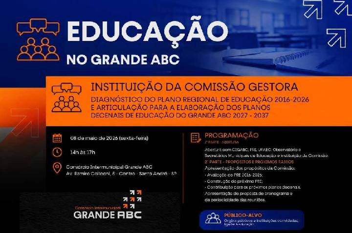 Consórcio ABC instala comissão para coordenar novo ciclo do Plano Regional de Educação