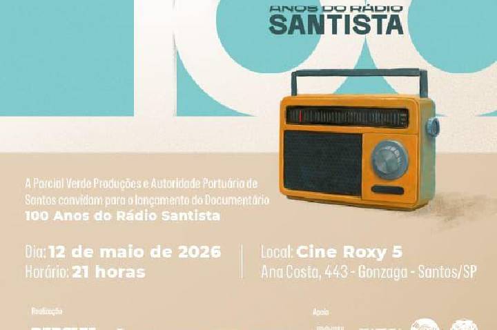 Documentário sobre os 100 anos do rádio santista será lançado dia 12 de maio no Cine Roxy