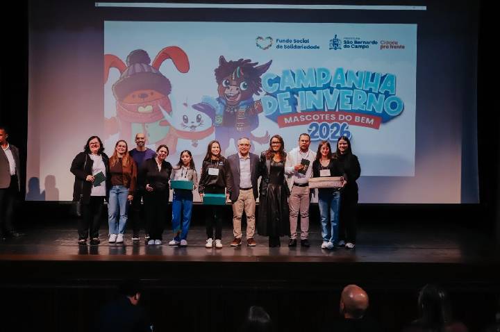 Em São Bernardo, Fundo Social lança Campanha de Inverno 2026 com revelação de 'Mascotes do Bem'