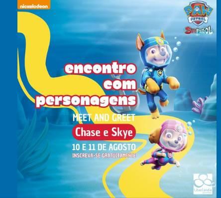 Personagens da Patrulha Canina farão encontro com fãs no Uberlândia Shopping