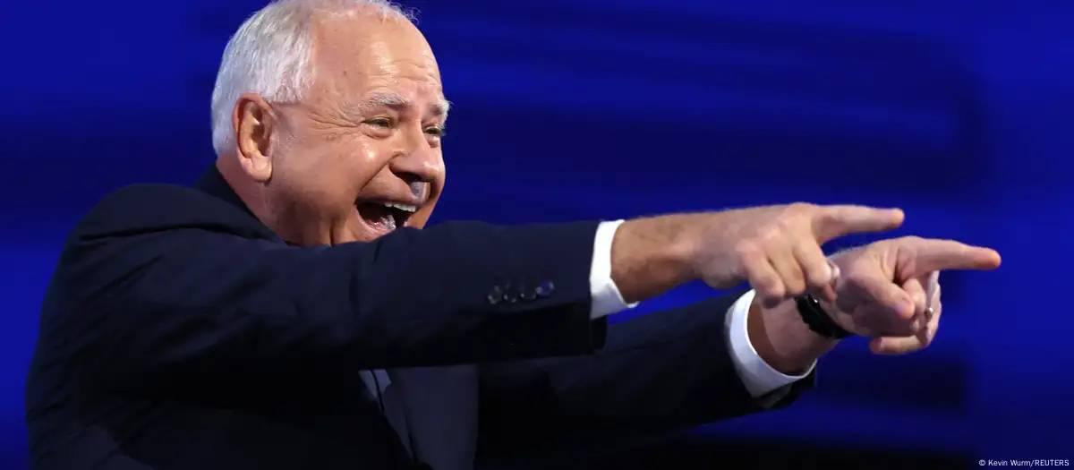 Tim Walz aceita nomeação democrata para vice-presidente