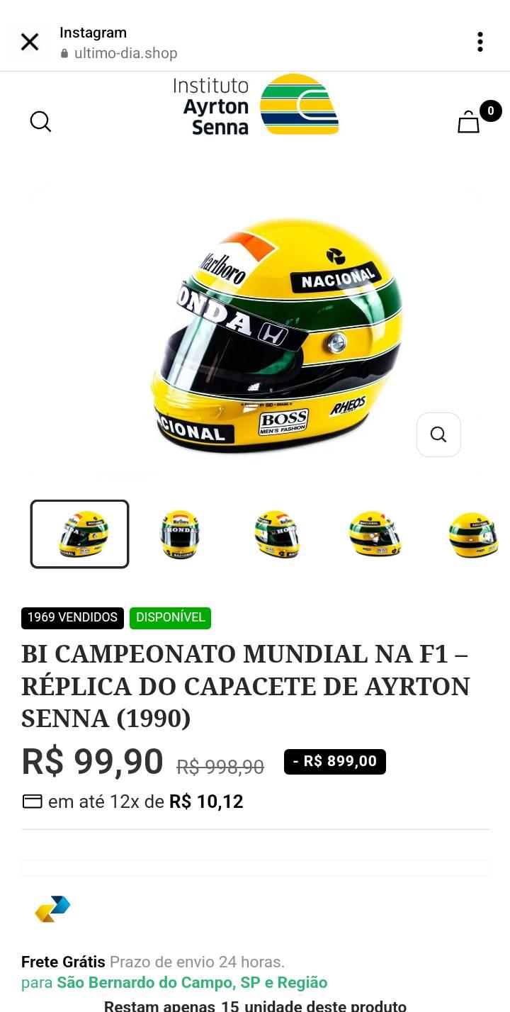Anúncios usam voz de Galvão para divulgar promoção falsa de capacetes de Senna