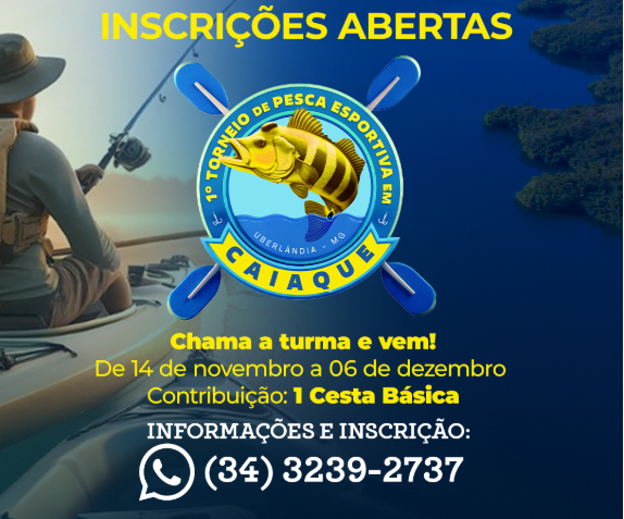 Inscrições para 1º Torneio de Pesca Esportiva em Caiaque de Uberlândia continuam até esta sexta-feira (6)