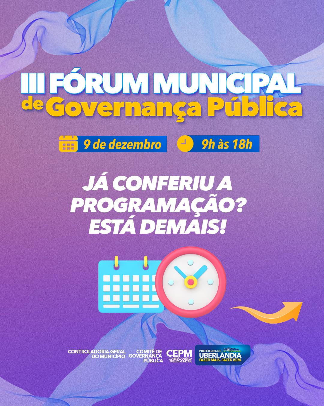 Prefeitura realiza 3° Fórum Municipal de Governança Pública nesta segunda (9)
