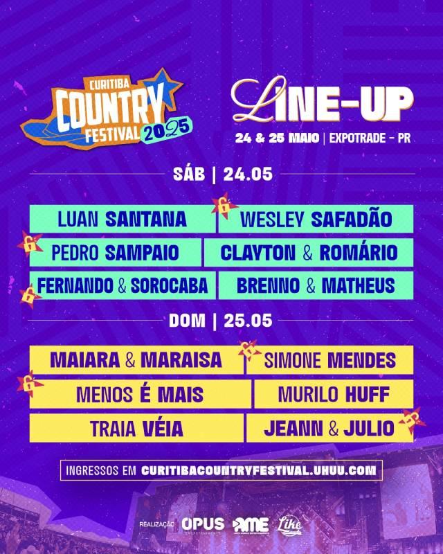 16º Curitiba Country Festival anuncia line-up oficial por dia e confirma seis novas atrações