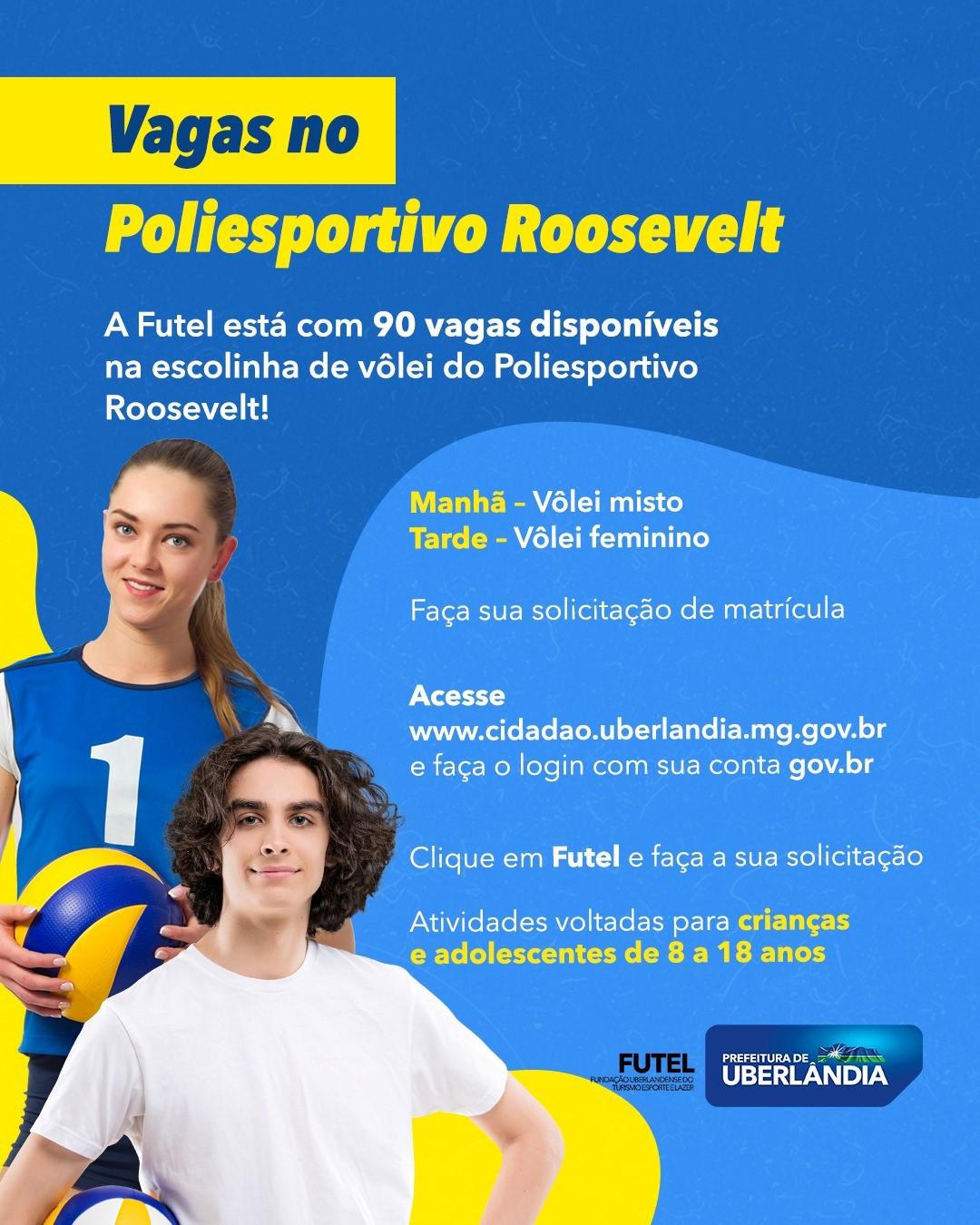Prefeitura tem 90 vagas gratuitas disponíveis em escolinha de vôlei do Poliesportivo Roosevelt