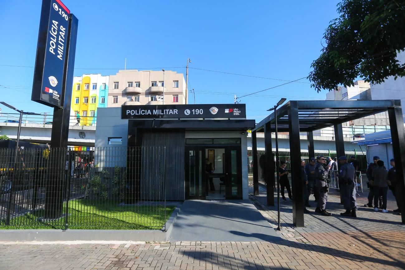 Nova base comunitária da PM é instalada próximo à estação do Brás, no centro de São Paulo