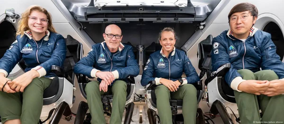 SpaceX lança primeira missão tripulada para regiões polares