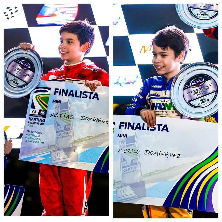Matias e Murilo Dominguez estão classificados para a final da Regional Cup Brasil de Kart