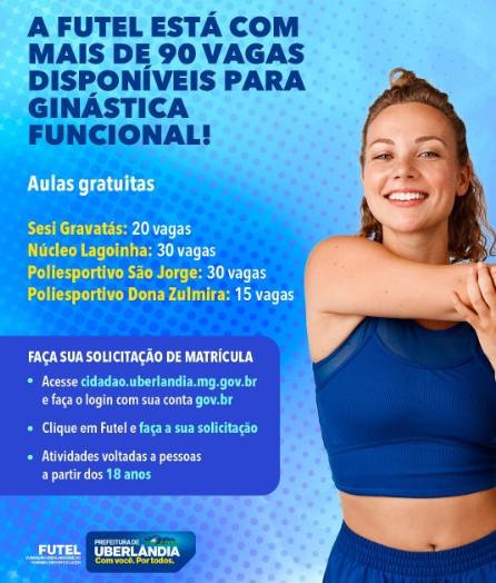 Prefeitura tem quase 100 vagas disponíveis para aulas gratuitas de ginástica funcional
