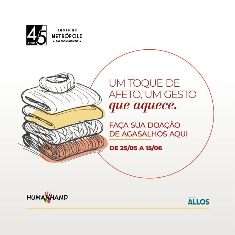 Shopping Metrópole promove campanha de arrecadação de agasalhos