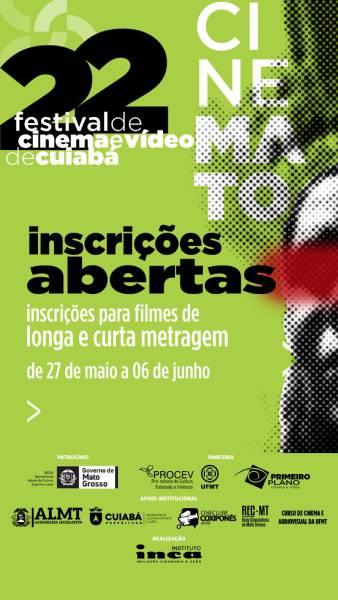 22º Festival de Cinema e Vídeo de Cuiabá - Cinemato abre inscrições até 06 de junho