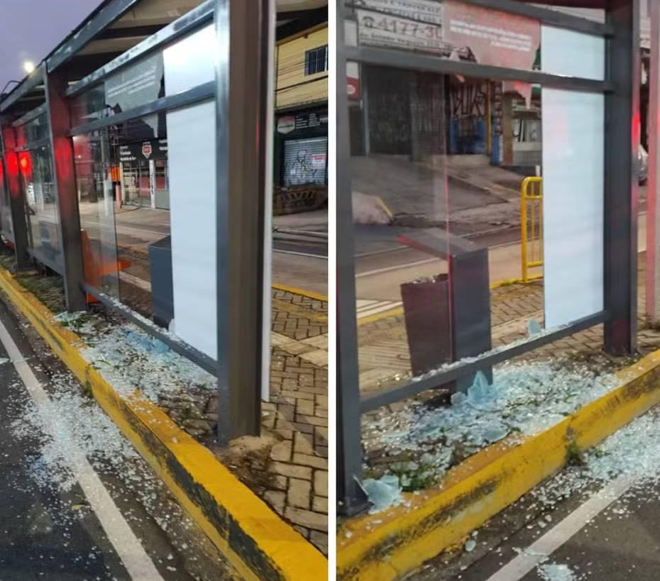 Homem é preso após depredar ônibus com pedras e barra de ferro