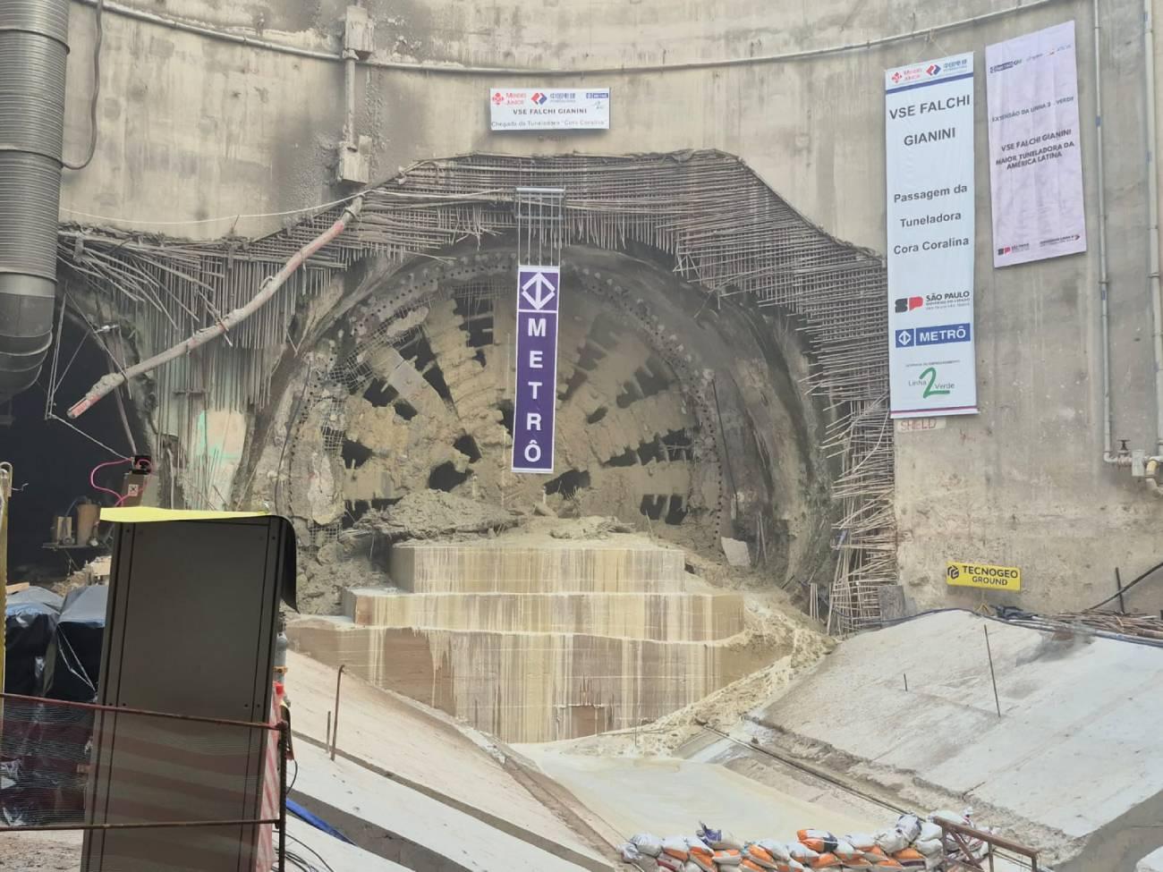 Maior tatuzão da América Latina conclui primeira fase de escavação na expansão da Linha 2-Verde do Metrô