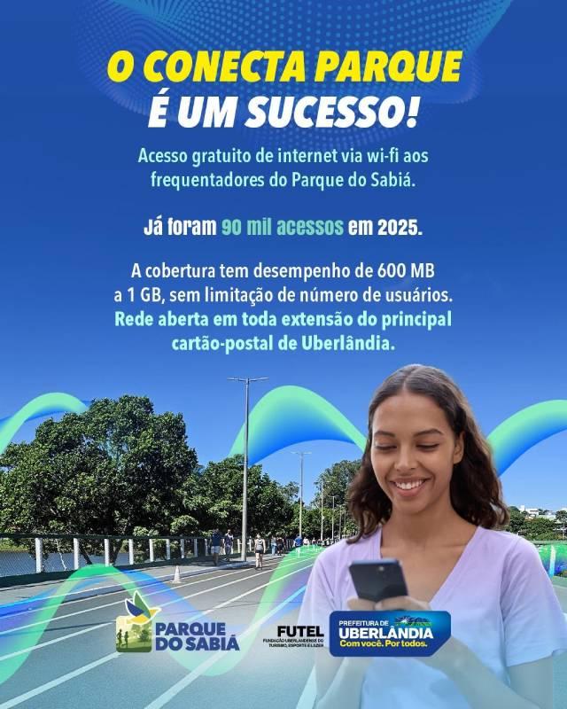 Projeto que oferece wi-fi gratuito no Parque do Sabiá já soma quase 90 mil acessos em 2025