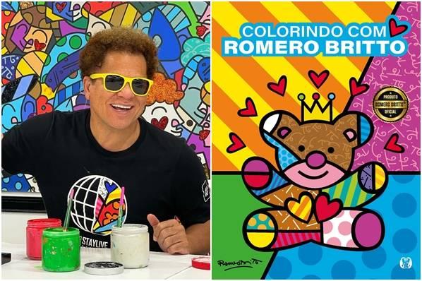 Romero Britto lança livro de colorir com traços icônicos e convite à criatividade