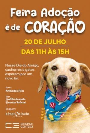 Amizade em quatro patas:Shopping Center 3 promove nova feira de adoção de animais em data comemorativa