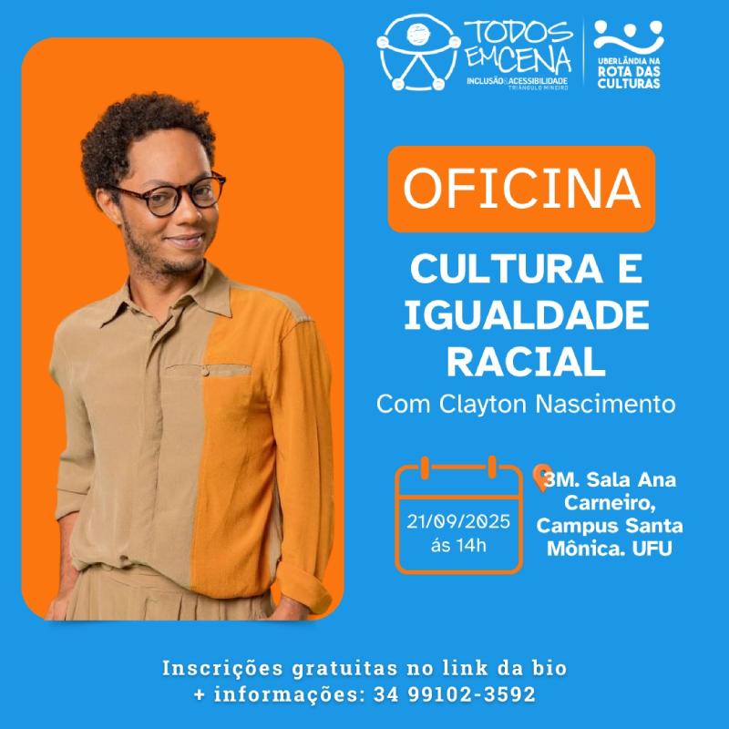 Cultura e Igualdade Racial são temas de oficina no Festival Todos em Cena