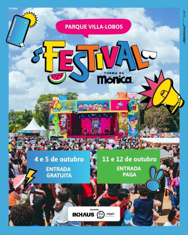 Festival Turma da Mônica leva música e cultura ao Parque Villa-Lobos no mês das crianças