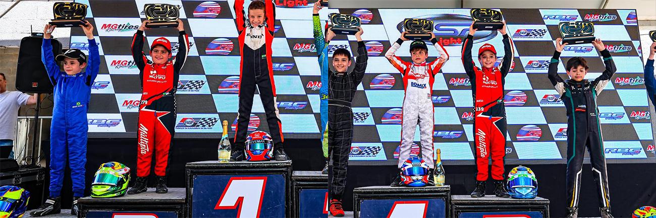 Irmãos Miguel e Joaquim Emerick conquistam três pódios na Copa São Paulo Light de Kart