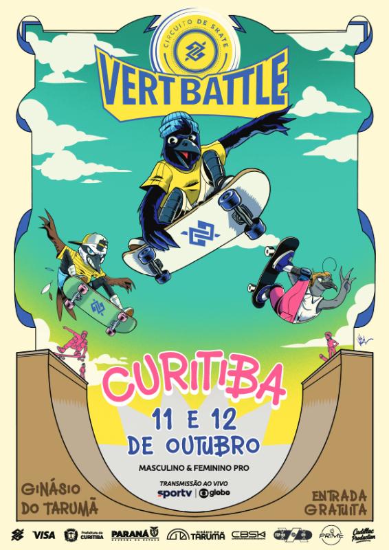 Vert Battle chega a Curitiba para a terceira etapa do Circuito BB de Skate Vertical