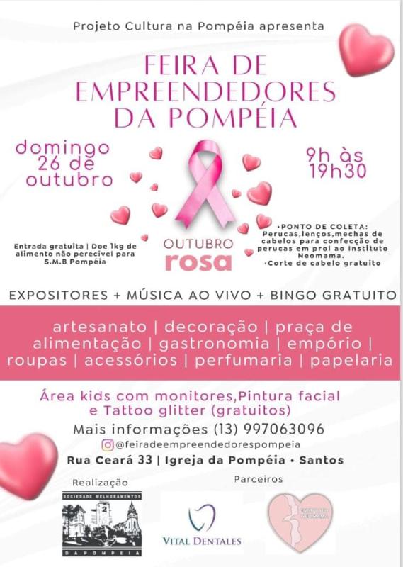 Feira de Empreendedores da Pompéia Edição Especial Outubro Rosa