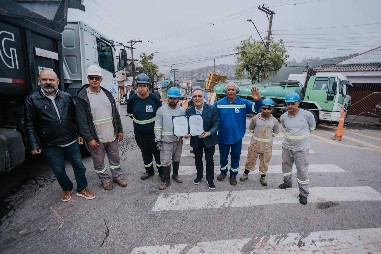 Prefeitura de São Bernardo inicia obras de recapeamento no Jardim Industrial, em parceria com a Sabesp