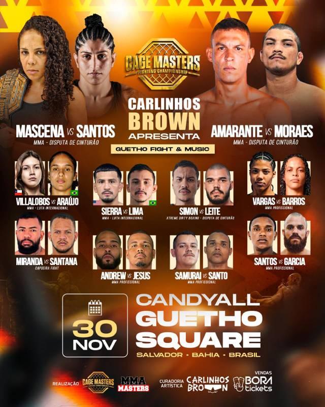 Salvador recebe o Cage Masters Fighting Championship – Edição V, Guetho Fight & Music, com curadoria artística de Carlinhos Brown