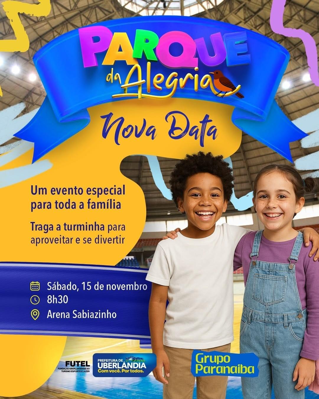 Com apoio da Prefeitura, Arena Sabiazinho recebe ‘Parque da Alegria’ neste sábado (15)
