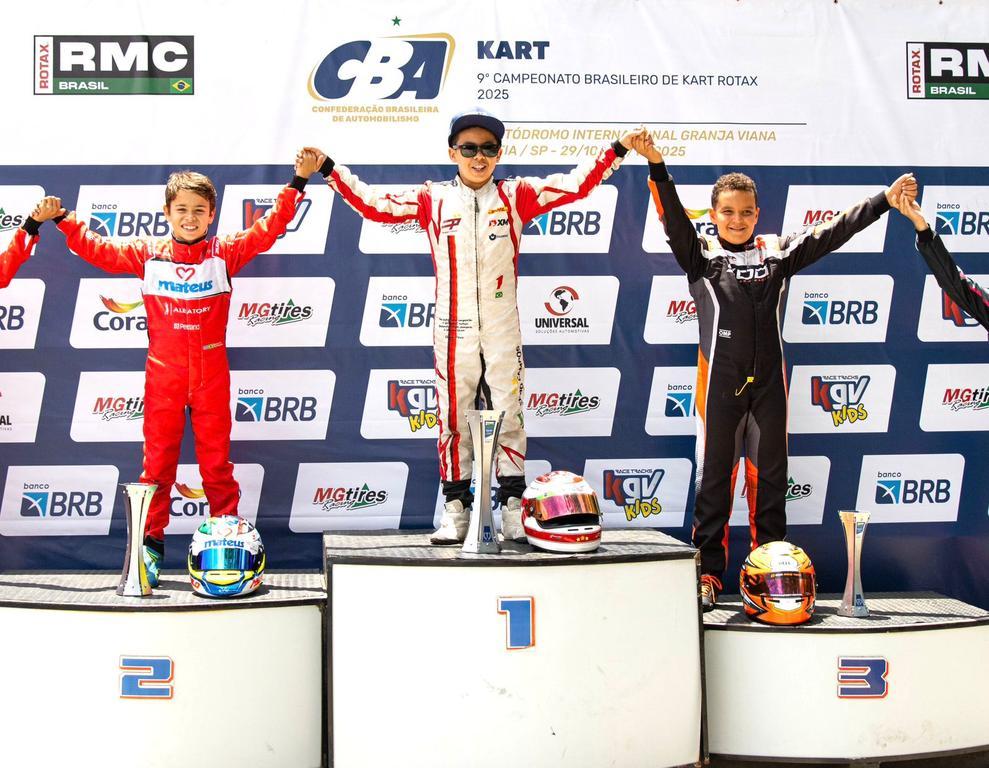 Pedro Campos chega ao tricampeonato brasileiro de kart com apenas 10 anos de idade