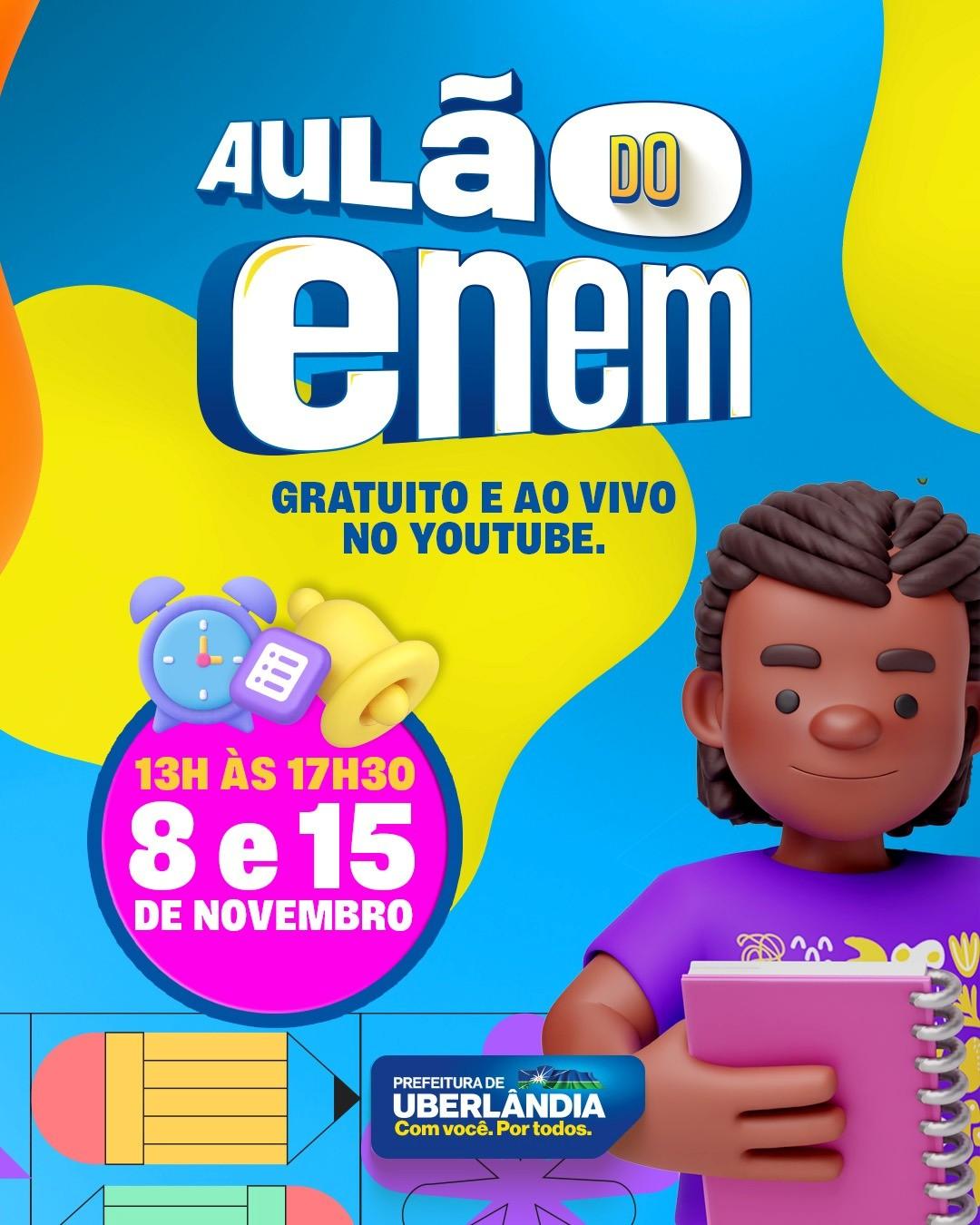 Prefeitura e parceiros vão oferecer aulão preparatório gratuito para estudantes de escolas públicas que farão o Enem 2025