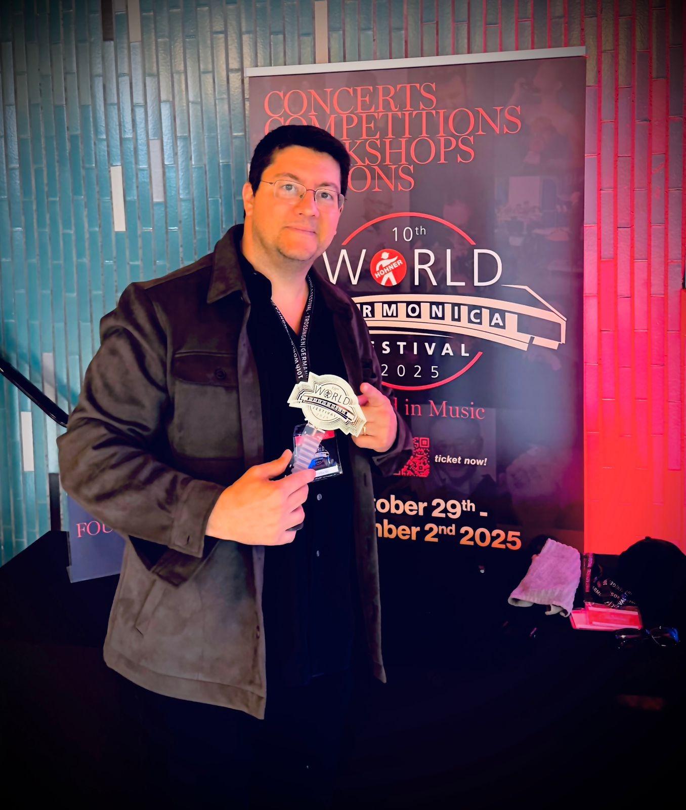 Rodrigo Eberienos conquista o 1º lugar no World Harmonica Festival 2025, na Alemanha