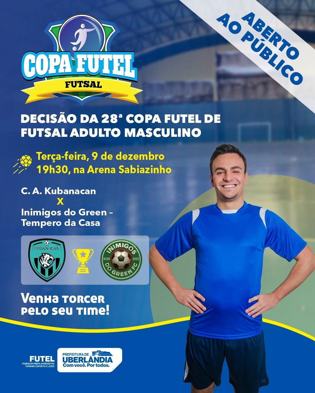 Prefeitura promove decisão da 28ª Copa Futel de Futsal Adulto Masculino nesta terça (9)