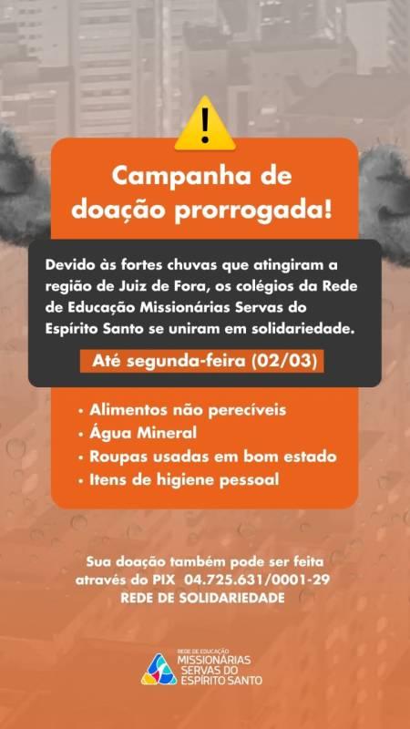 Colégio Espírito Santo no Tatuapé recebe doações para vítimas de Juiz de Fora