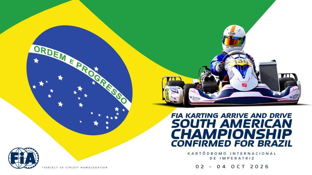 Brasil é confirmado como sede do Campeonato Sul-Americano FIA Karting Arrive and Drive 2026