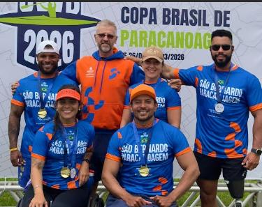 Equipe de paracanoagem de São Bernardo abre temporada 2026 com dez medalhas na Copa Brasil
