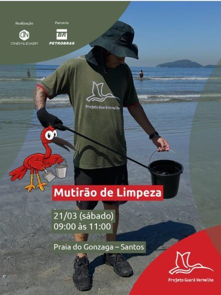 Sábado tem mutirão de limpeza na praia de Santos