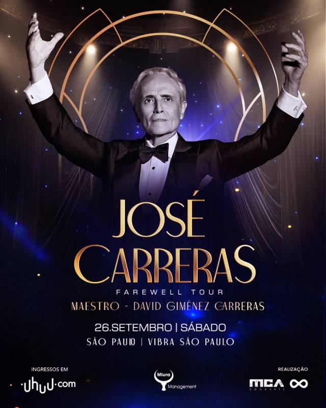 José Carreras anuncia show de turnê de despedida na Vibra São Paulo