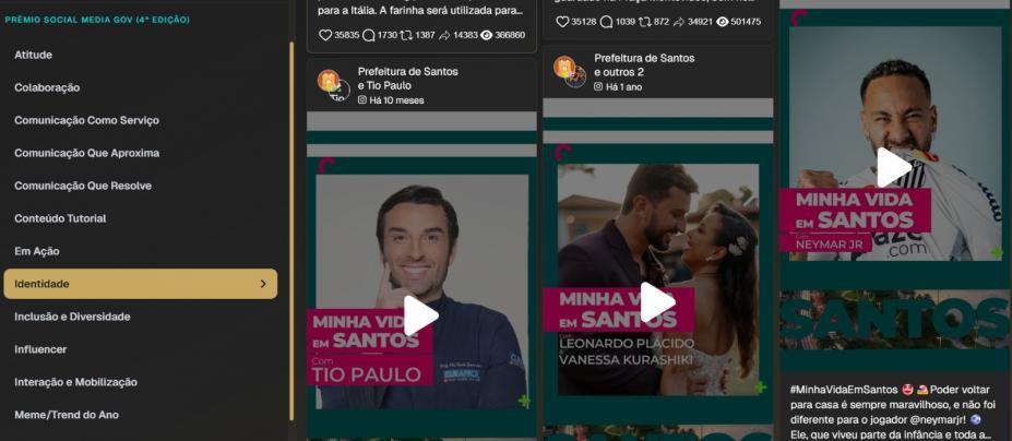 Rede social da Prefeitura de Santos é finalista em premiação nacional