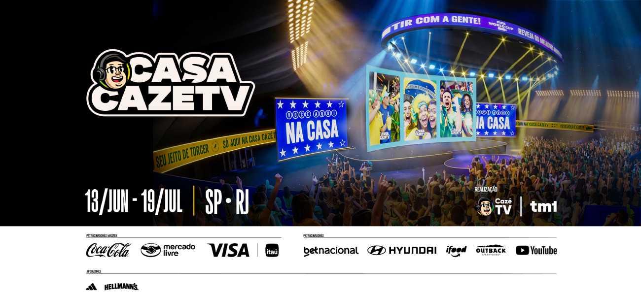 Casa CazéTV terá ativações de marcas, experiências imersivas e conteúdos ao vivo durante a Copa