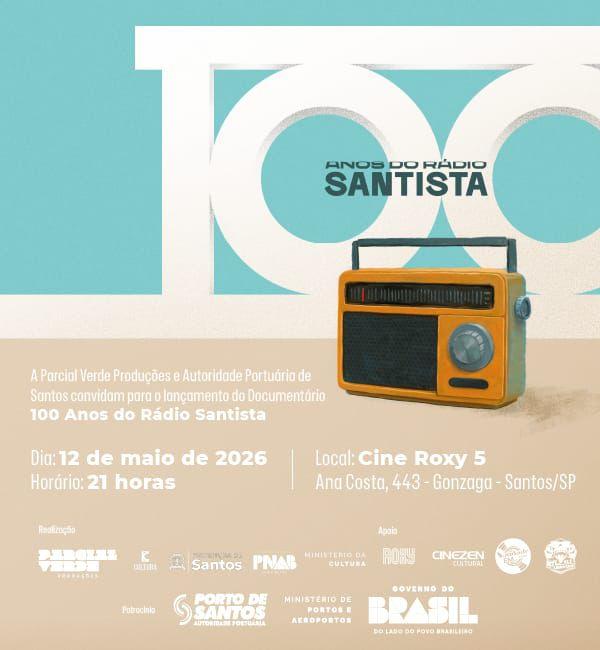 Documentário sobre os 100 anos do rádio santista será lançado dia 12 de maio no Cine Roxy