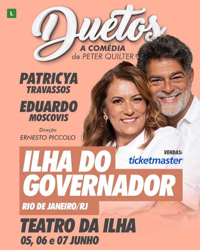 Patricya Travassos e Eduardo Moscovis voltam aos palcos com 