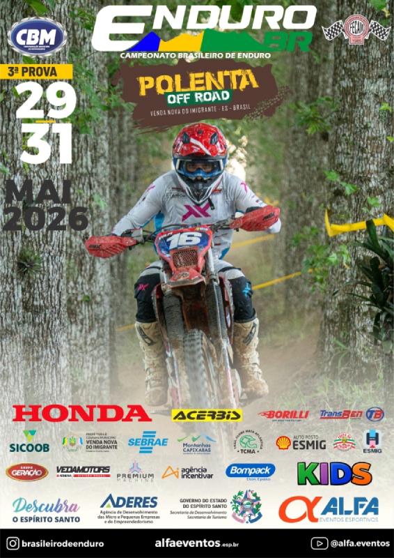 Polenta Off Road 2026 leva o Brasileiro de Enduro às Montanhas Capixabas com 3ª rodada em Venda Nova do Imigrante