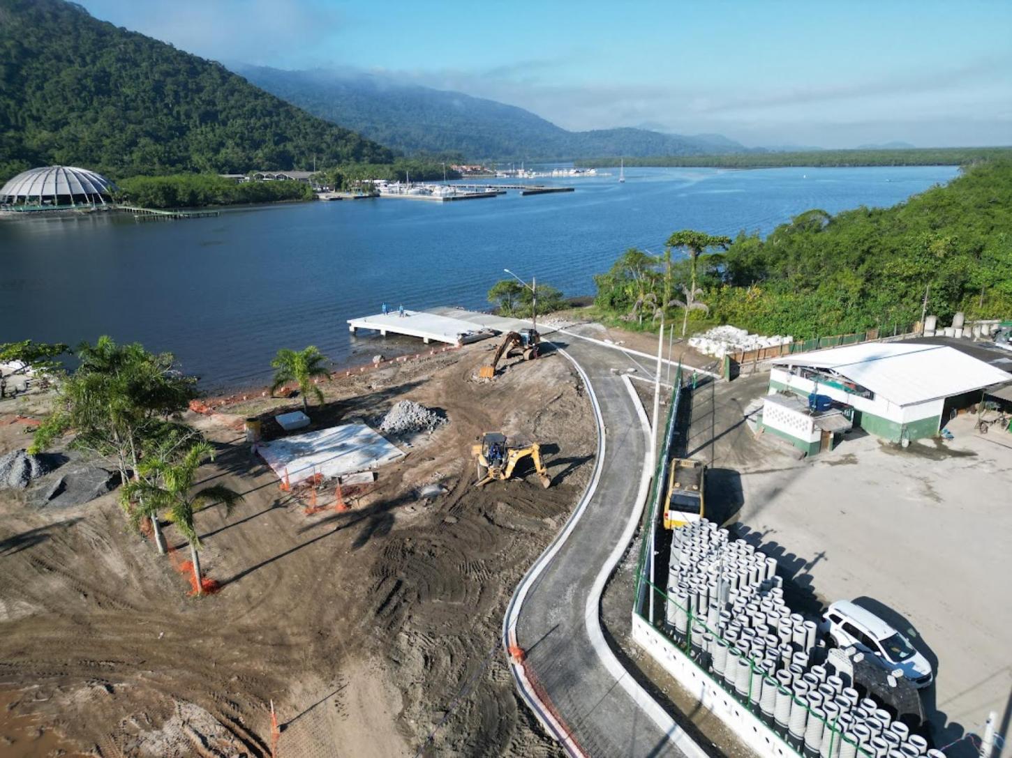Reurbanização do Portinho Caruara, em Santos, avança e ultrapassa 70% de conclusão