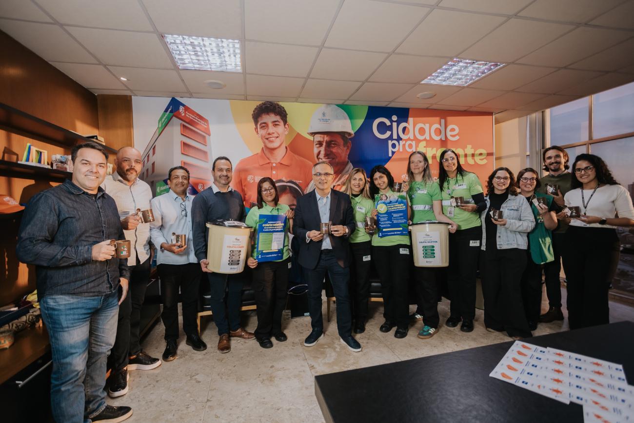 São Bernardo reforça ações de coleta seletiva com instalação de 150 lixeiras no Paço Municipal