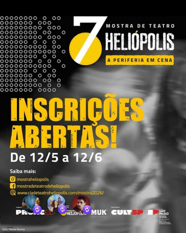 Terminam no dia 12 de junho as inscrições para a 7ª Mostra de Teatro de Heliópolis