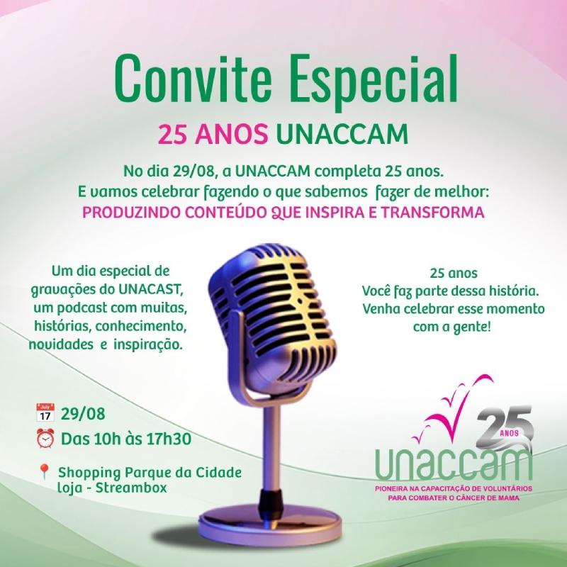 UNACCAM celebra 25 anos com agenda de eventos dedicada à educação, conscientização e transformação na luta contra o câncer