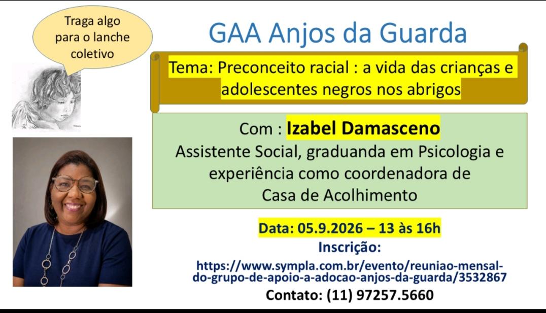 Grupo Anjos da Guarda promove encontro gratuito sobre crianças e adolescentes negros em acolhimento