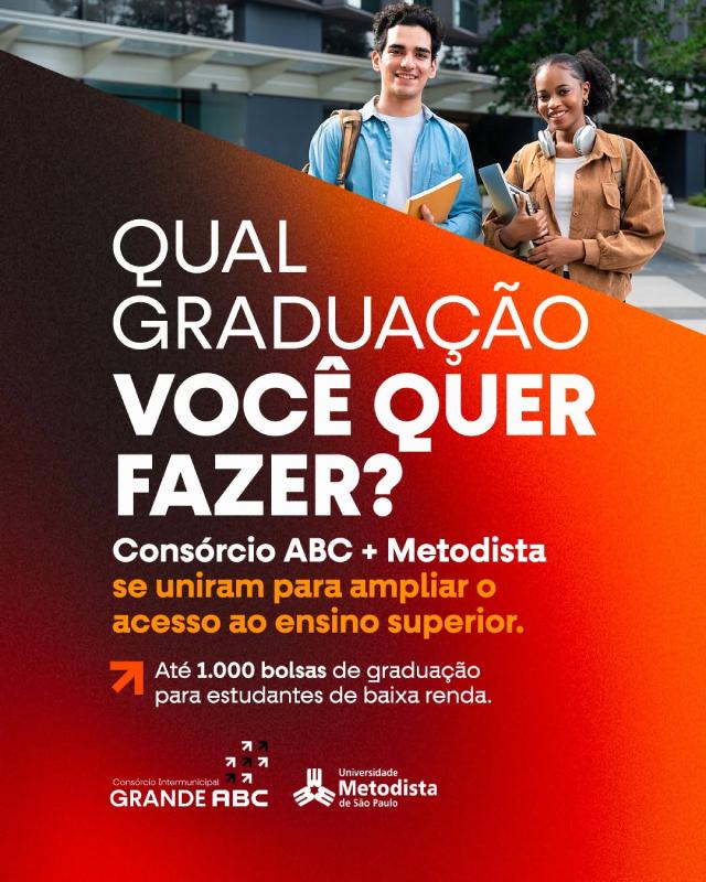 Consórcio ABC e Metodista oferecem bolsas em mais de 20 cursos de graduação